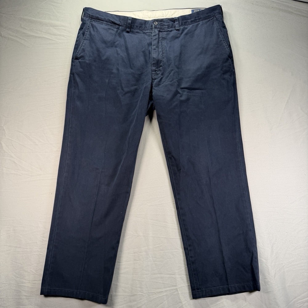 Polo Ralph Lauren Chino Pants Mens 40x32 (Fits 40x30) Navy Blue Pockets Flat
